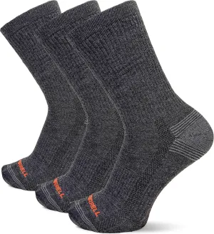 Merrell Unisex-Adult Recycled Everyday Half Cushion Crew Socks - 3 Pairs - Breathable Hiking