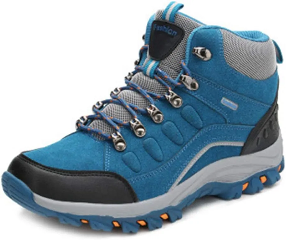 MIOKE Women's Waterproof Hiking Boots Casual Running Trail Hiker High-top Non-Slip Outdoor Climbing Shoes Blue