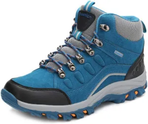 MIOKE Women's Waterproof Hiking Boots Casual Running Trail Hiker High-top Non-Slip Outdoor Climbing Shoes Blue