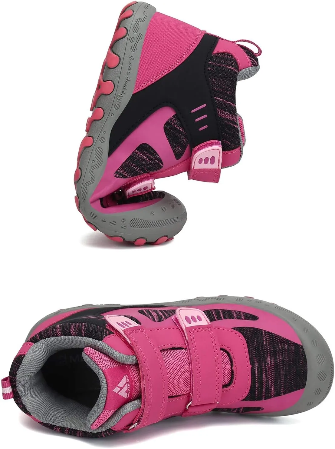 Mishansha Unisex-Child Outdoor Ankle Hiking Boots Boys Girls Trekking Walking Shoes with Hook and Loop