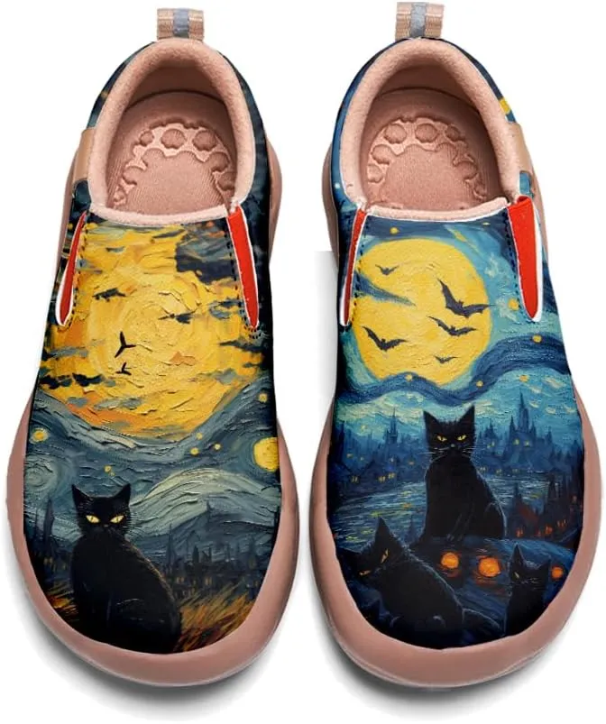 Onehorse Kids Halloween Painted Shoes for Boys Girls Loafers Slip-On House School Sneakers Walking Casual Travel