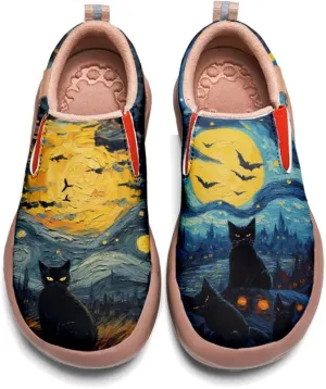 Onehorse Kids Halloween Painted Shoes for Boys Girls Loafers Slip-On House School Sneakers Walking Casual Travel