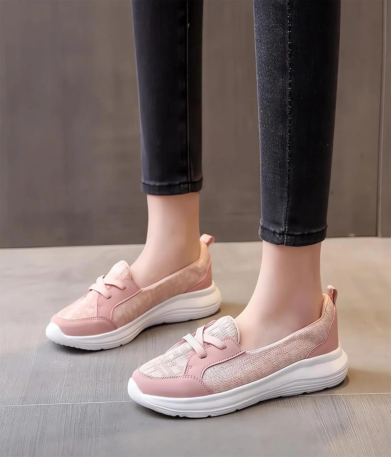 Orthopedic Women’s Breathable Slip on Arch Support Non-Slip Shoes on The Go 2024 Comfort Loafers Flats Wide Width Fit Walking Slip-Ins Sneakers Boat Shoes