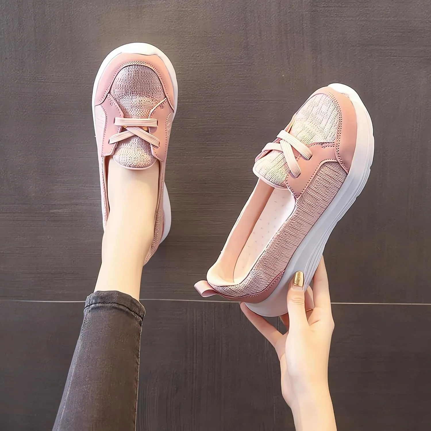 Orthopedic Women’s Breathable Slip on Arch Support Non-Slip Shoes on The Go 2024 Comfort Loafers Flats Wide Width Fit Walking Slip-Ins Sneakers Boat Shoes