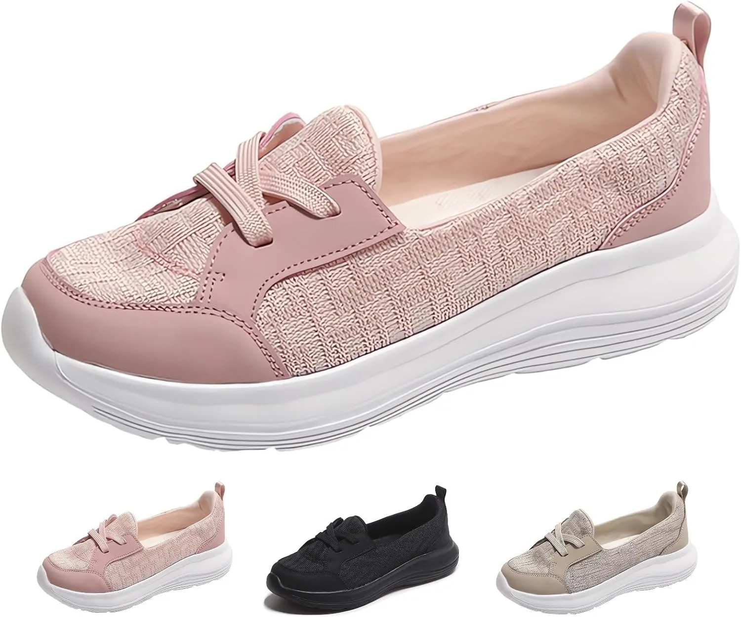 Orthopedic Women’s Breathable Slip on Arch Support Non-Slip Shoes on The Go 2024 Comfort Loafers Flats Wide Width Fit Walking Slip-Ins Sneakers Boat Shoes