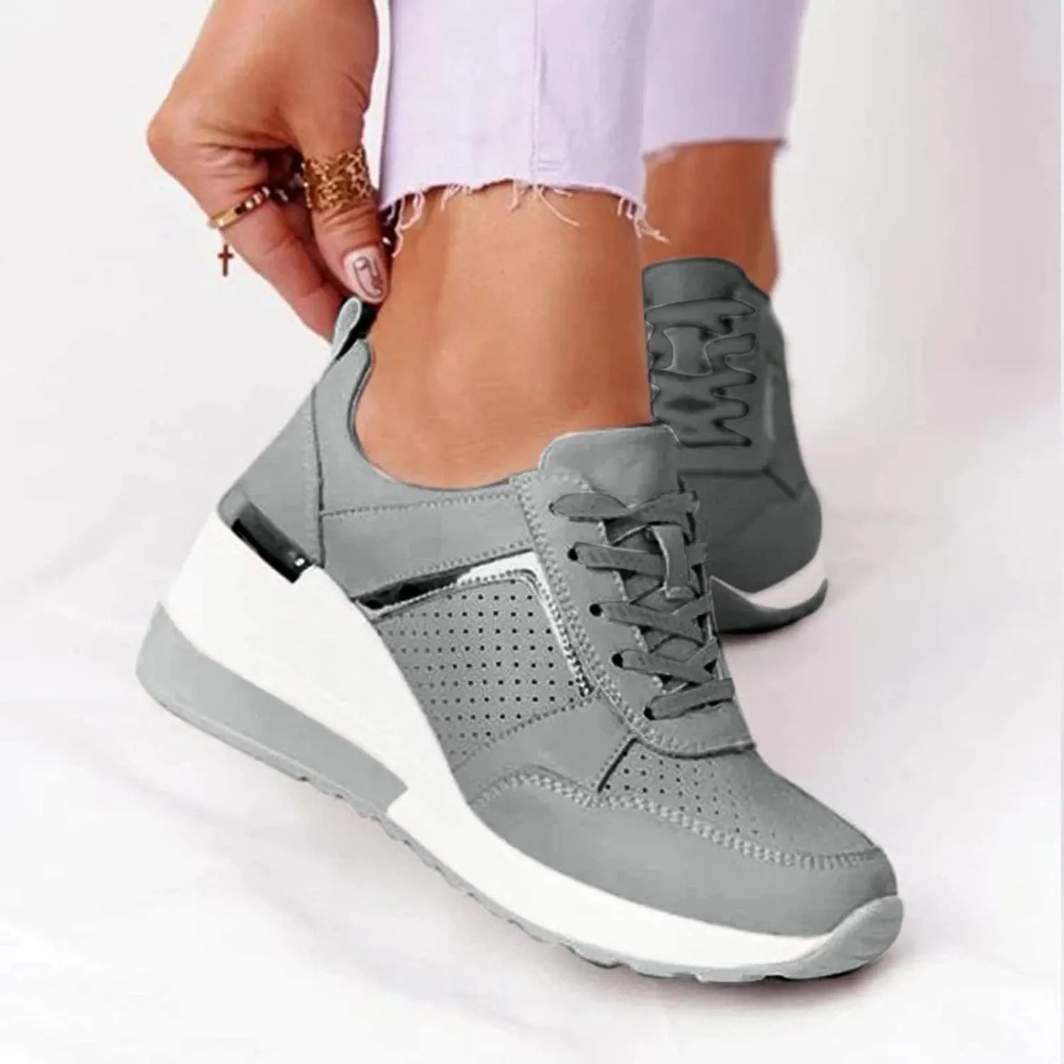 Plantar Fasciitis Shoes Women Non Slip Zapatos Ortopedicos para Mujer De Vestir All Black Platform Tennis Shoes for Women Platform Sneakers for Women Zapatos Negros para Embarazadas