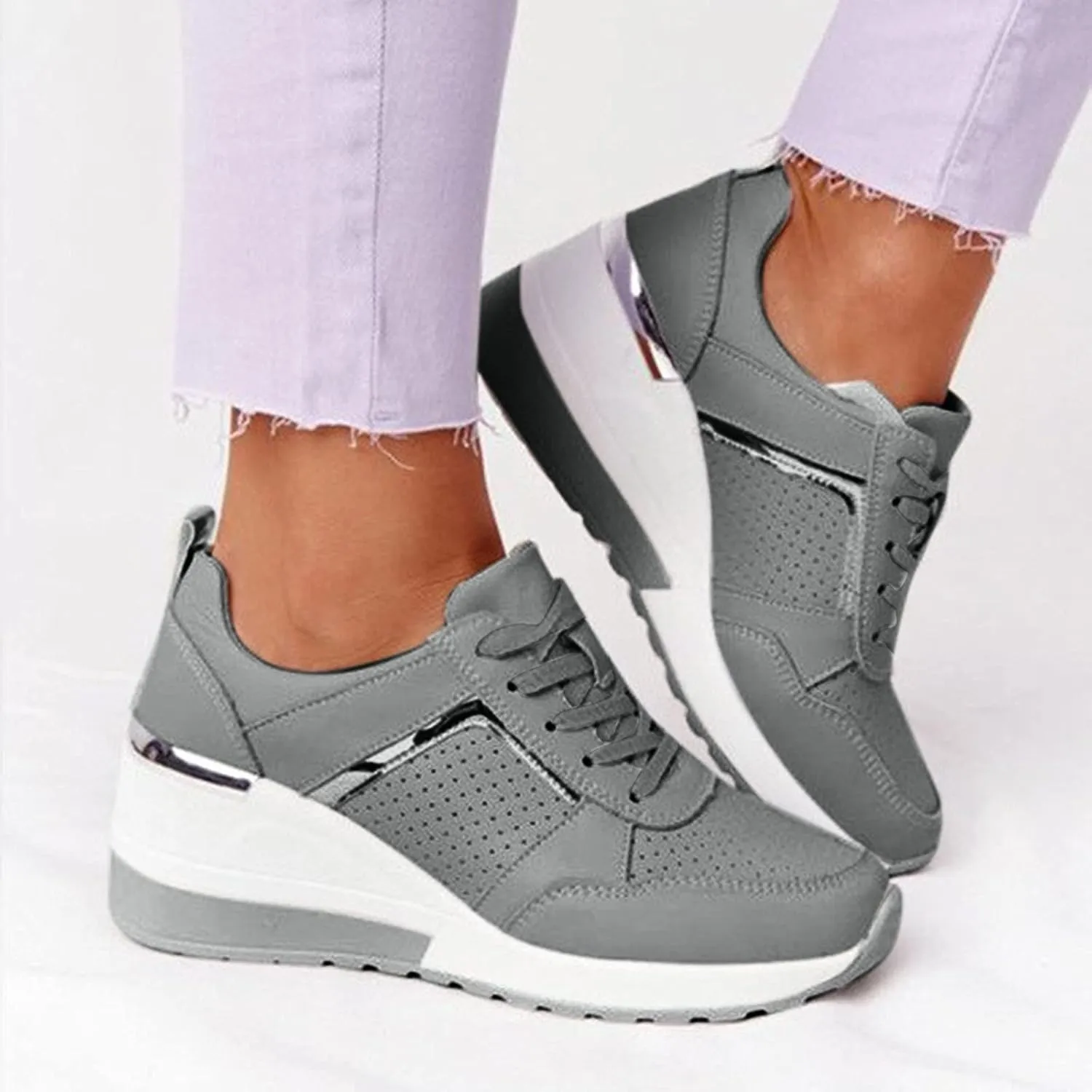 Plantar Fasciitis Shoes Women Non Slip Zapatos Ortopedicos para Mujer De Vestir All Black Platform Tennis Shoes for Women Platform Sneakers for Women Zapatos Negros para Embarazadas