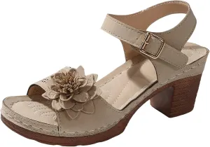 Platform Heels for Women Block Chunky Wedges High Heel Sandals Ankle Strap Open Toe Slip-on Sandals Casual Summer Beach Pumps