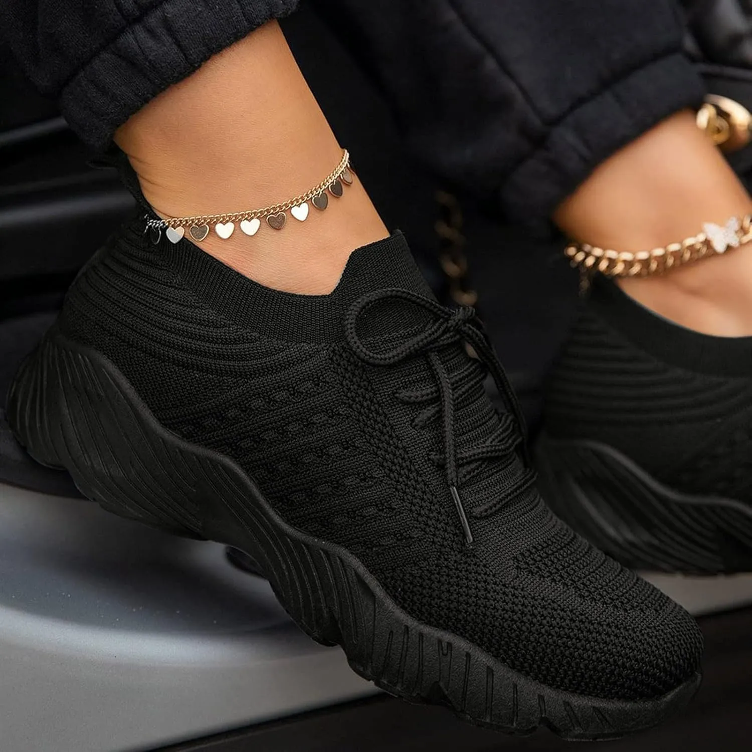Platform Sneakers for Women 6 Wide Womens Non Slip Black Work Shoes Wide Width Low Heel Slip On Shoes for Women Womens Black Sneakers Size 10 Wide Pull On Sneakers Womens Platform