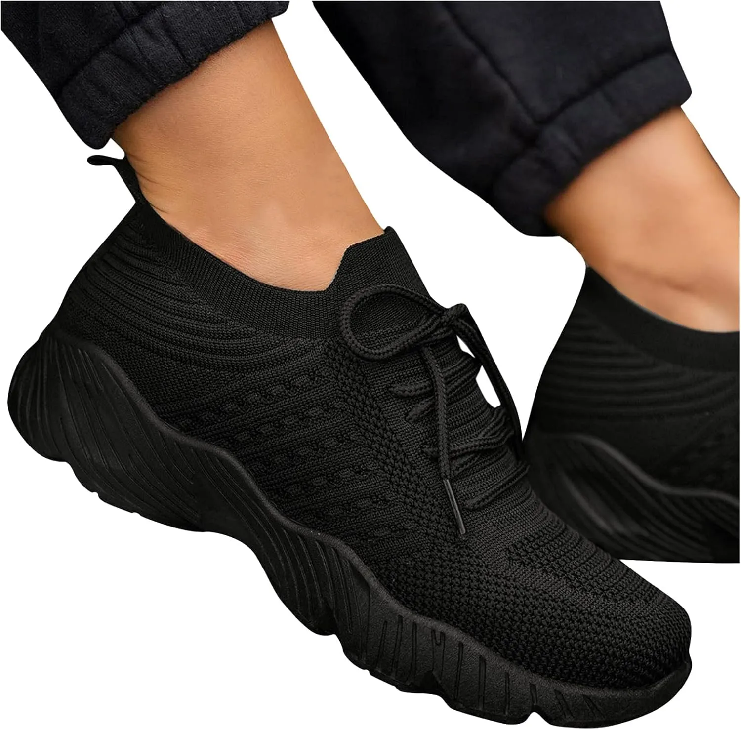 Platform Sneakers for Women 6 Wide Womens Non Slip Black Work Shoes Wide Width Low Heel Slip On Shoes for Women Womens Black Sneakers Size 10 Wide Pull On Sneakers Womens Platform