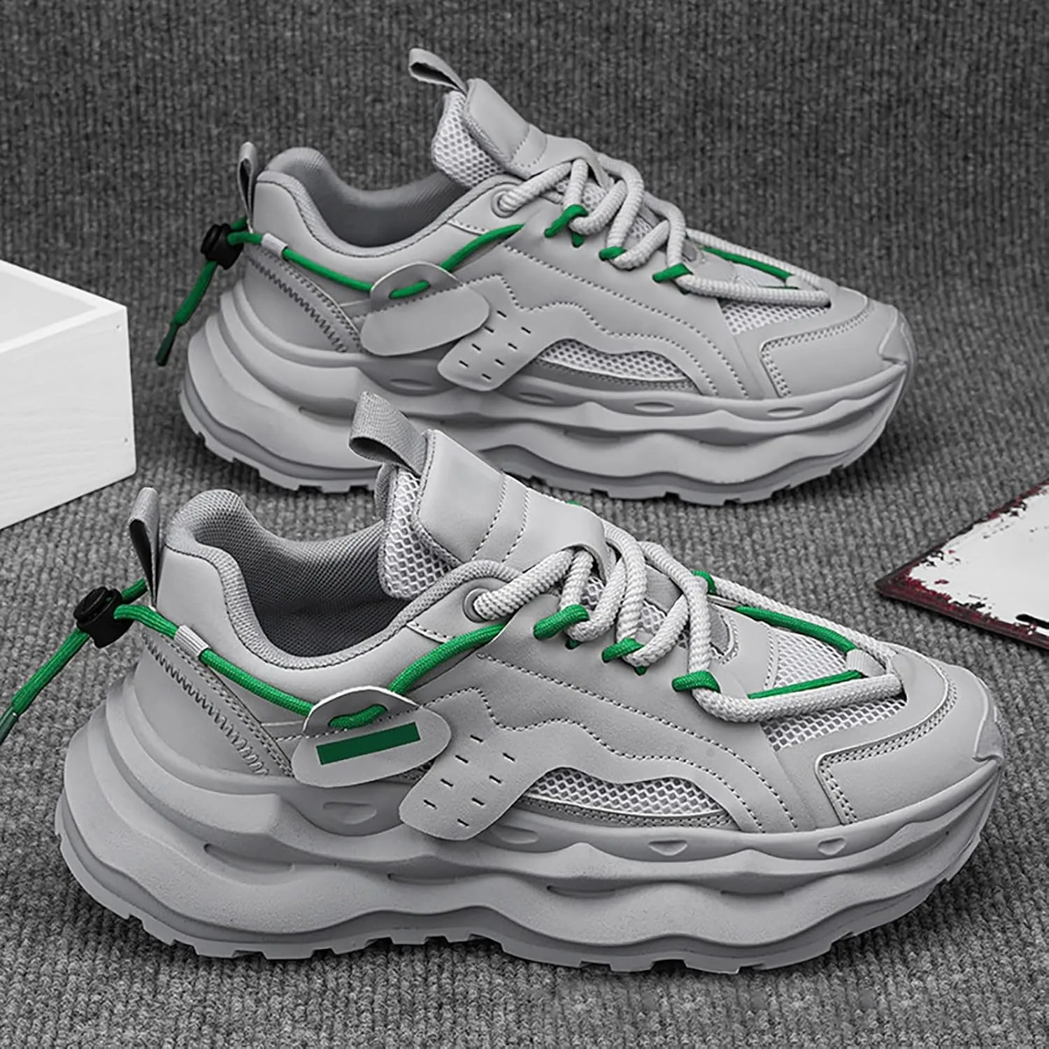 Platform Sneakers for Women Running Shoes for Men Men's Casual Dress Sneakers Wide Toe Box Trendy Casual Loafers for Women 2024 Black Sneakers for Men