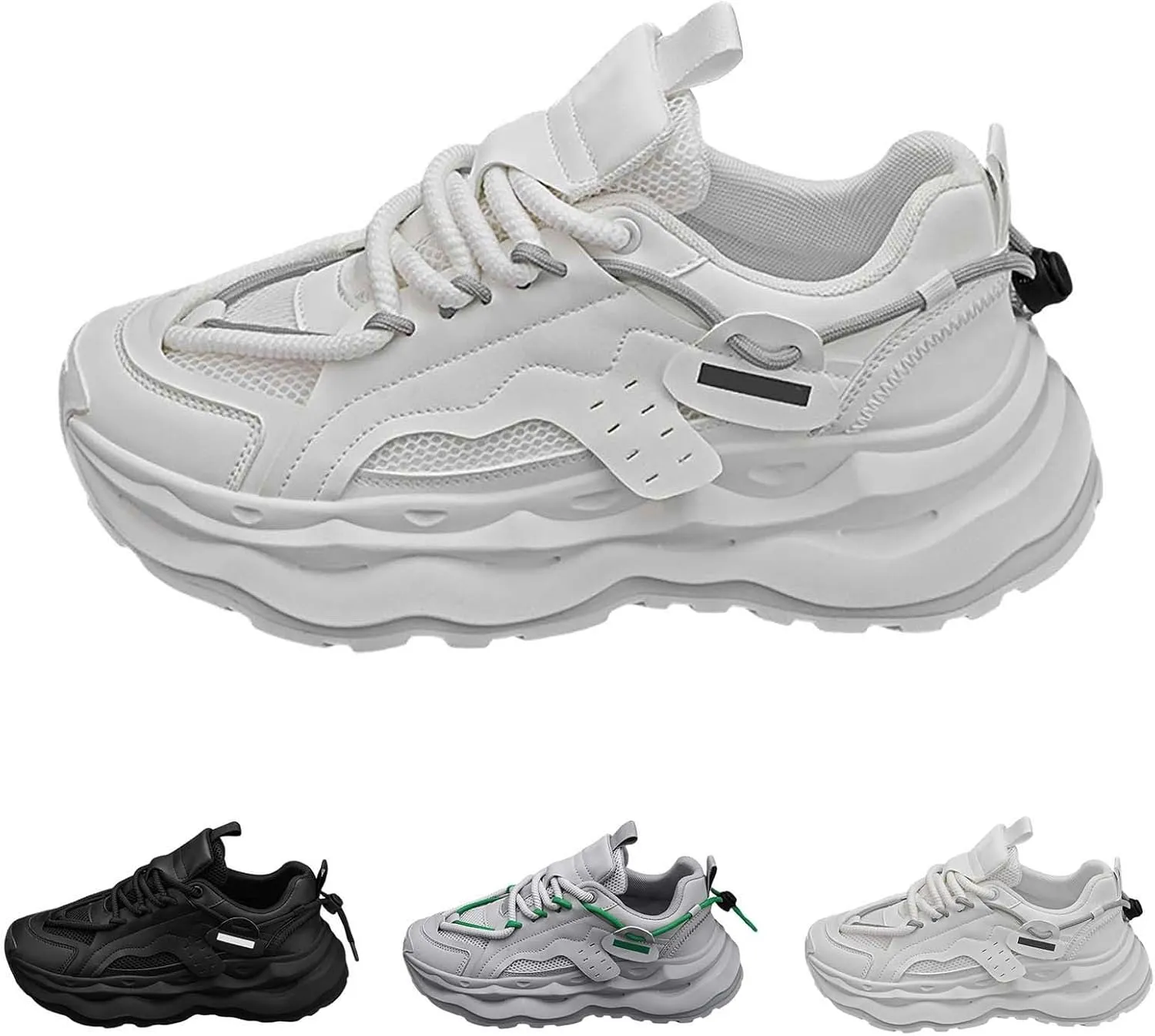 Platform Sneakers for Women Running Shoes for Men Men's Casual Dress Sneakers Wide Toe Box Trendy Casual Loafers for Women 2024 Black Sneakers for Men