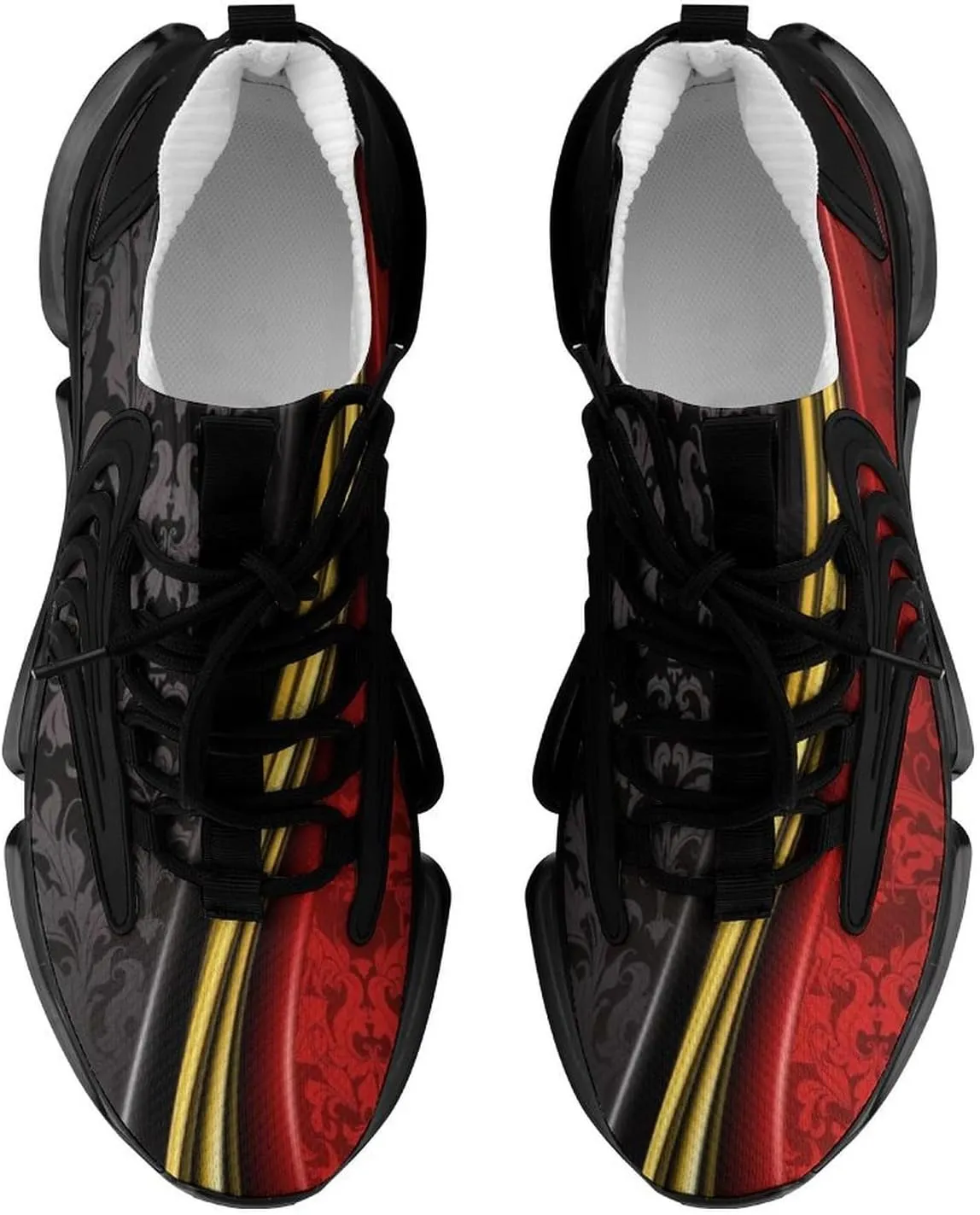 Red and Black and Gold Wallpaper Designs Mens Running Shoes Lightweight Walking Tennis Shoes Soft Soled Elastic Cushion Basketball Shoes