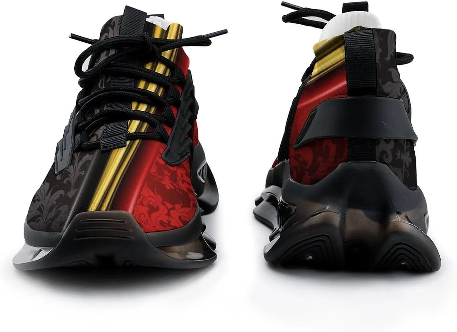 Red and Black and Gold Wallpaper Designs Mens Running Shoes Lightweight Walking Tennis Shoes Soft Soled Elastic Cushion Basketball Shoes