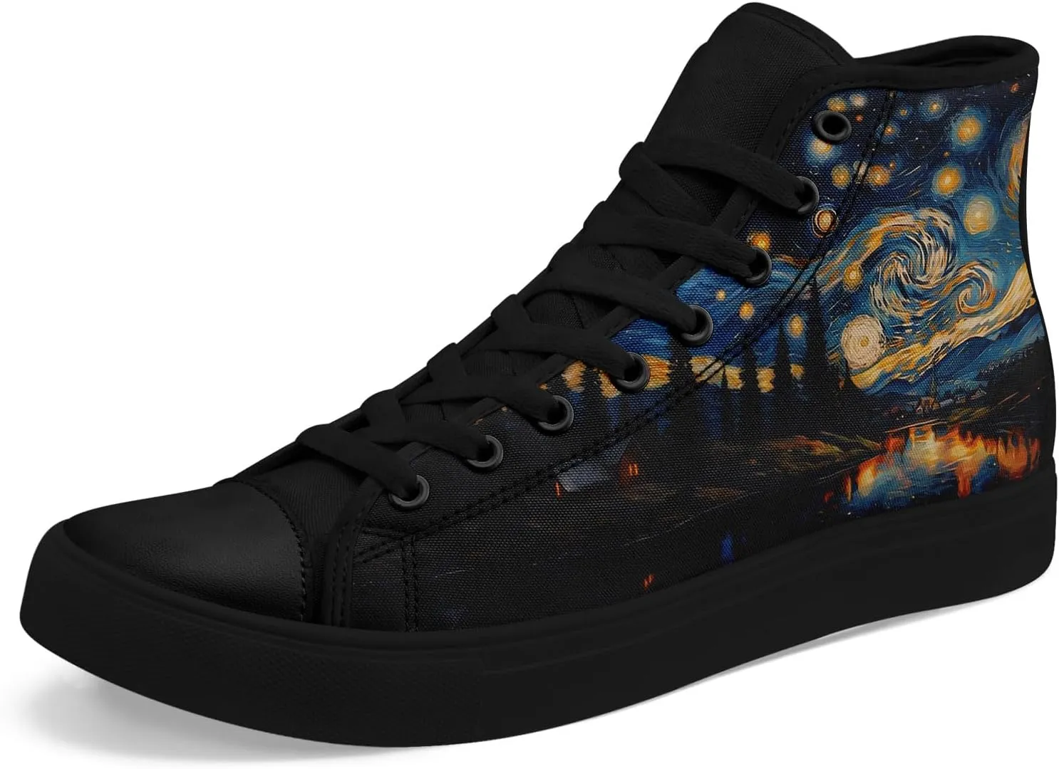 Sky High-top Canvas Shoes for Men Women Fashion Breathable Lace Up Comfortable Trendy Sneaker Plat Star Moon Shoes