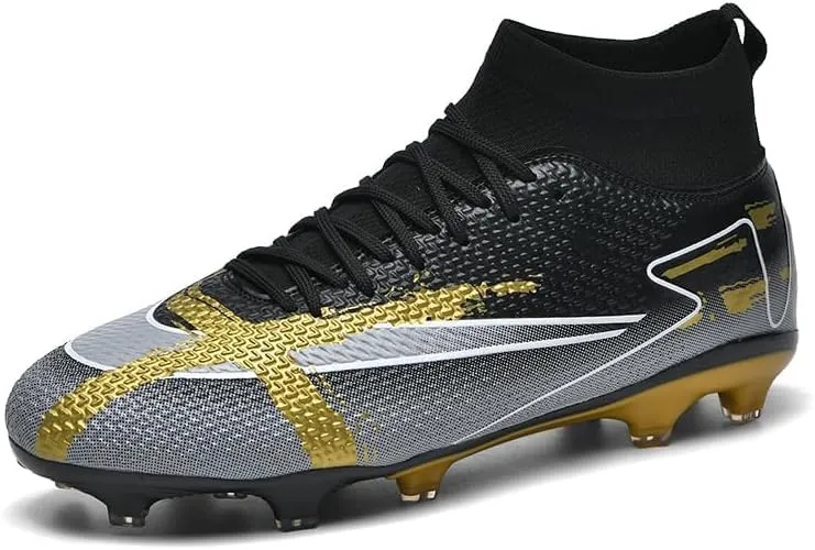 Soccer Cleats Men Soccer Boots Outdoor Turf Training Youth Soccer Cleats High-Top for Big Boys Soccer Shoes