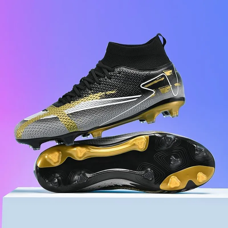 Soccer Cleats Men Soccer Boots Outdoor Turf Training Youth Soccer Cleats High-Top for Big Boys Soccer Shoes