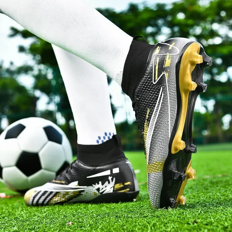Soccer Cleats Men Soccer Boots Outdoor Turf Training Youth Soccer Cleats High-Top for Big Boys Soccer Shoes