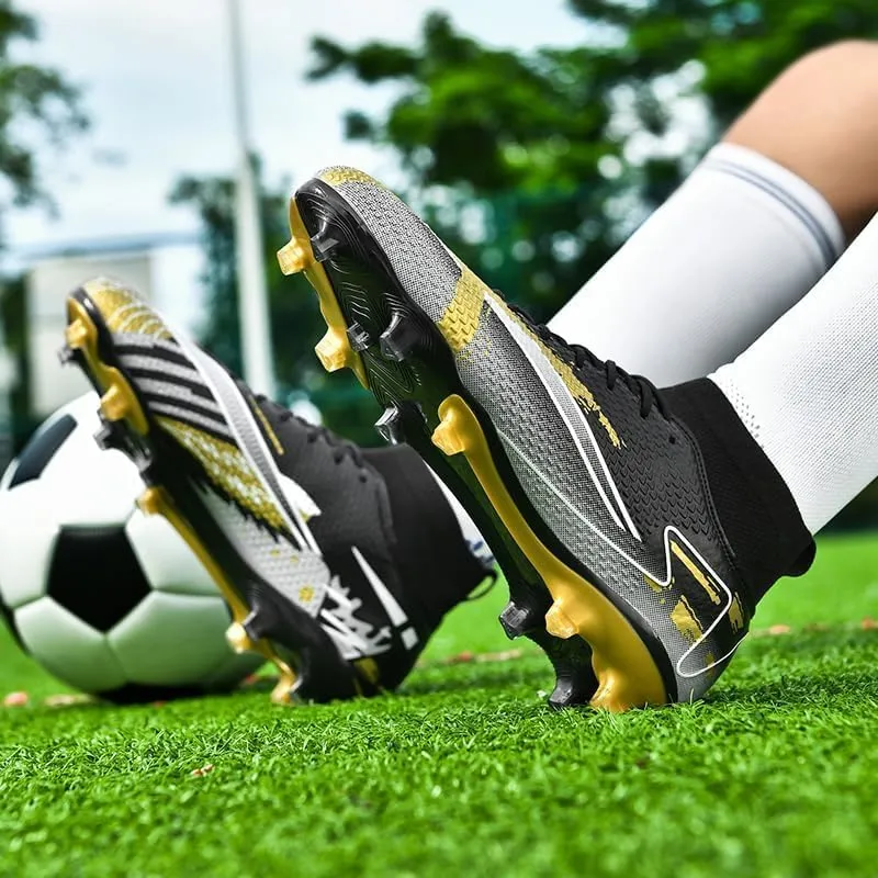 Soccer Cleats Men Soccer Boots Outdoor Turf Training Youth Soccer Cleats High-Top for Big Boys Soccer Shoes