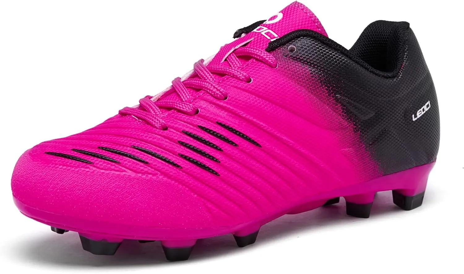 Soccer Shoes for Boys Pink Soccer Cleats Breathable Athletic Toddler Black Football Boots for Outdoor Indoor Soccer Shoes for Girls AG/FG