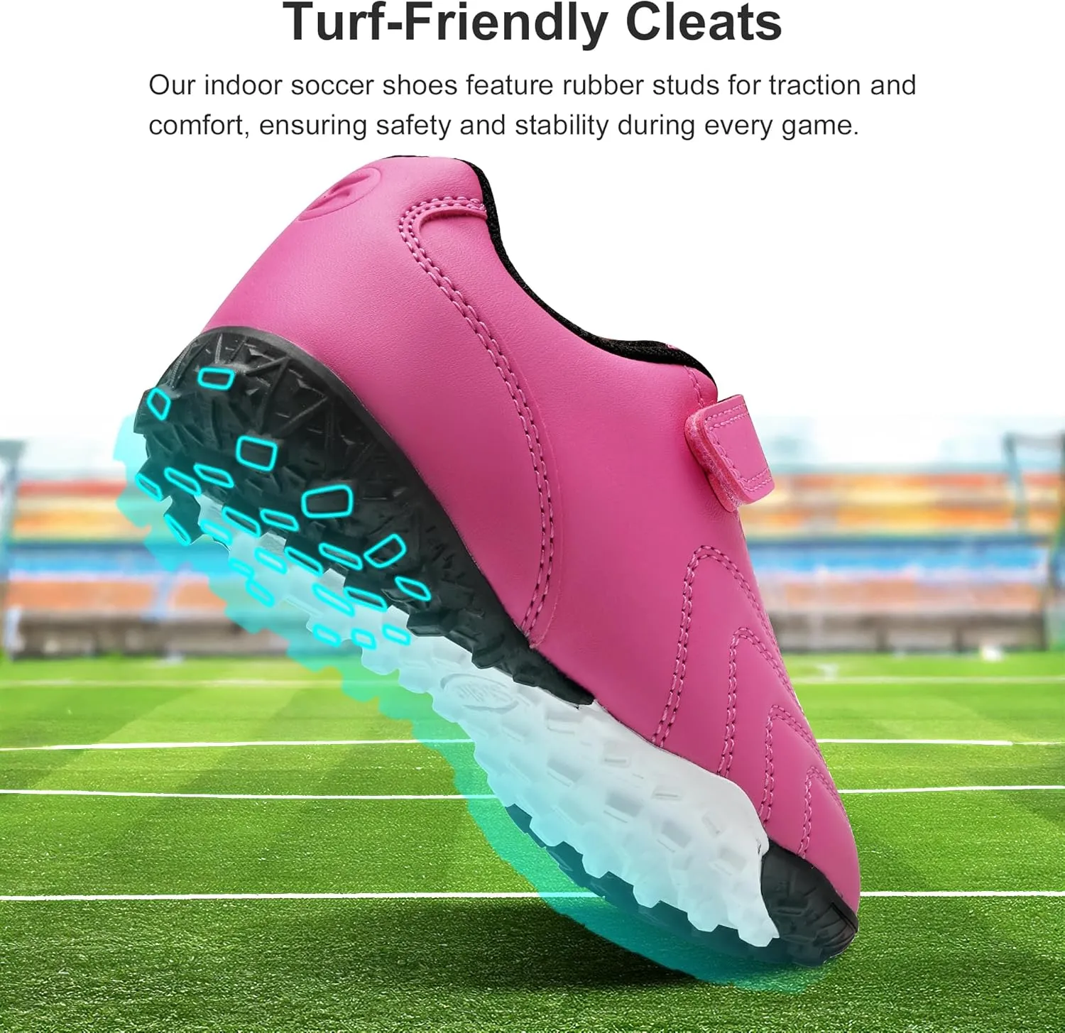 Stelle Boys Girls Indoor Soccer Shoes Kids Turf Shoes Baseball/Softball Futsal Athletic Cleats for Toddler/Little/Big Kid