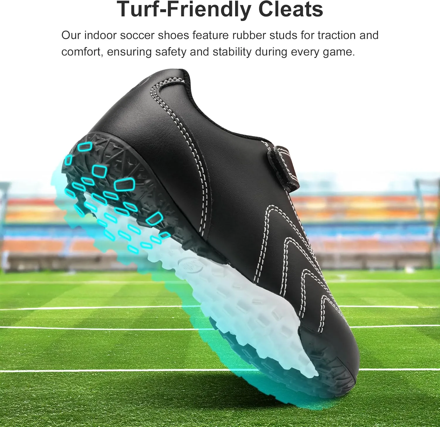 Stelle Boys Girls Indoor Soccer Shoes Kids Turf Shoes Baseball/Softball Futsal Athletic Cleats for Toddler/Little/Big Kid