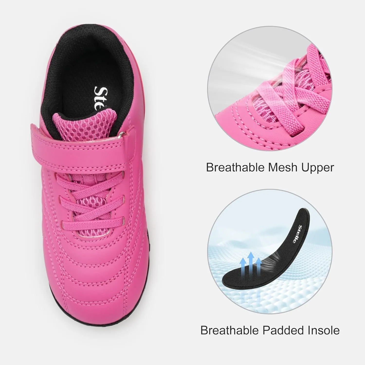 Stelle Boys Girls Indoor Soccer Shoes Kids Turf Shoes Baseball/Softball Futsal Athletic Cleats for Toddler/Little/Big Kid