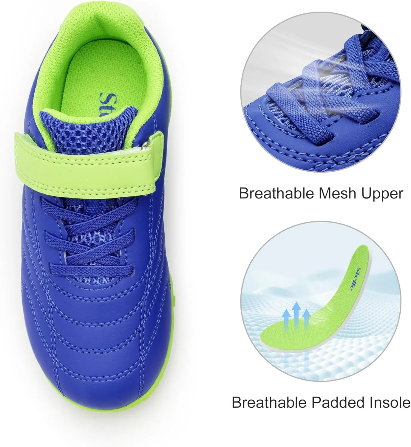 Stelle Boys Girls Indoor Soccer Shoes Kids Turf Shoes Baseball/Softball Futsal Athletic Cleats for Toddler/Little/Big Kid