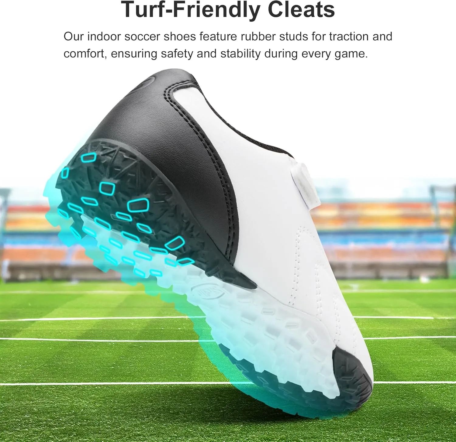 Stelle Boys Girls Indoor Soccer Shoes Kids Turf Shoes Baseball/Softball Futsal Athletic Cleats for Toddler/Little/Big Kid