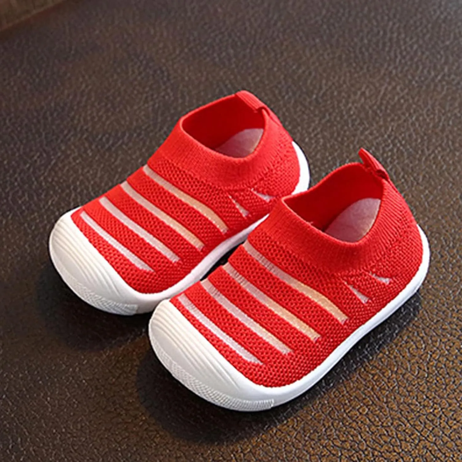 Toddler Basketball Shoes Summer and Autumn Cute Girls Flying Woven Mesh Breathable Flat Solid Little Girl Toddler Shoes