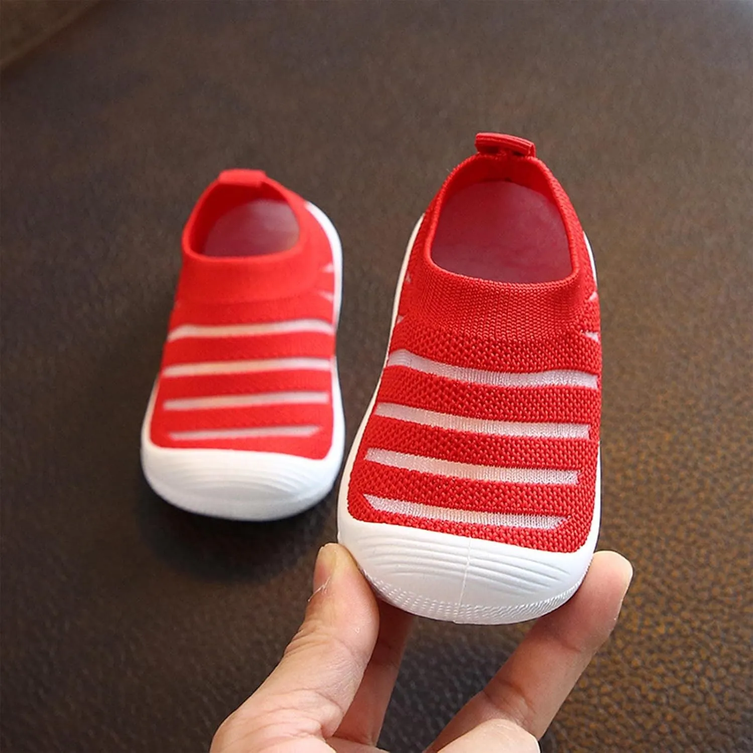 Toddler Basketball Shoes Summer and Autumn Cute Girls Flying Woven Mesh Breathable Flat Solid Little Girl Toddler Shoes