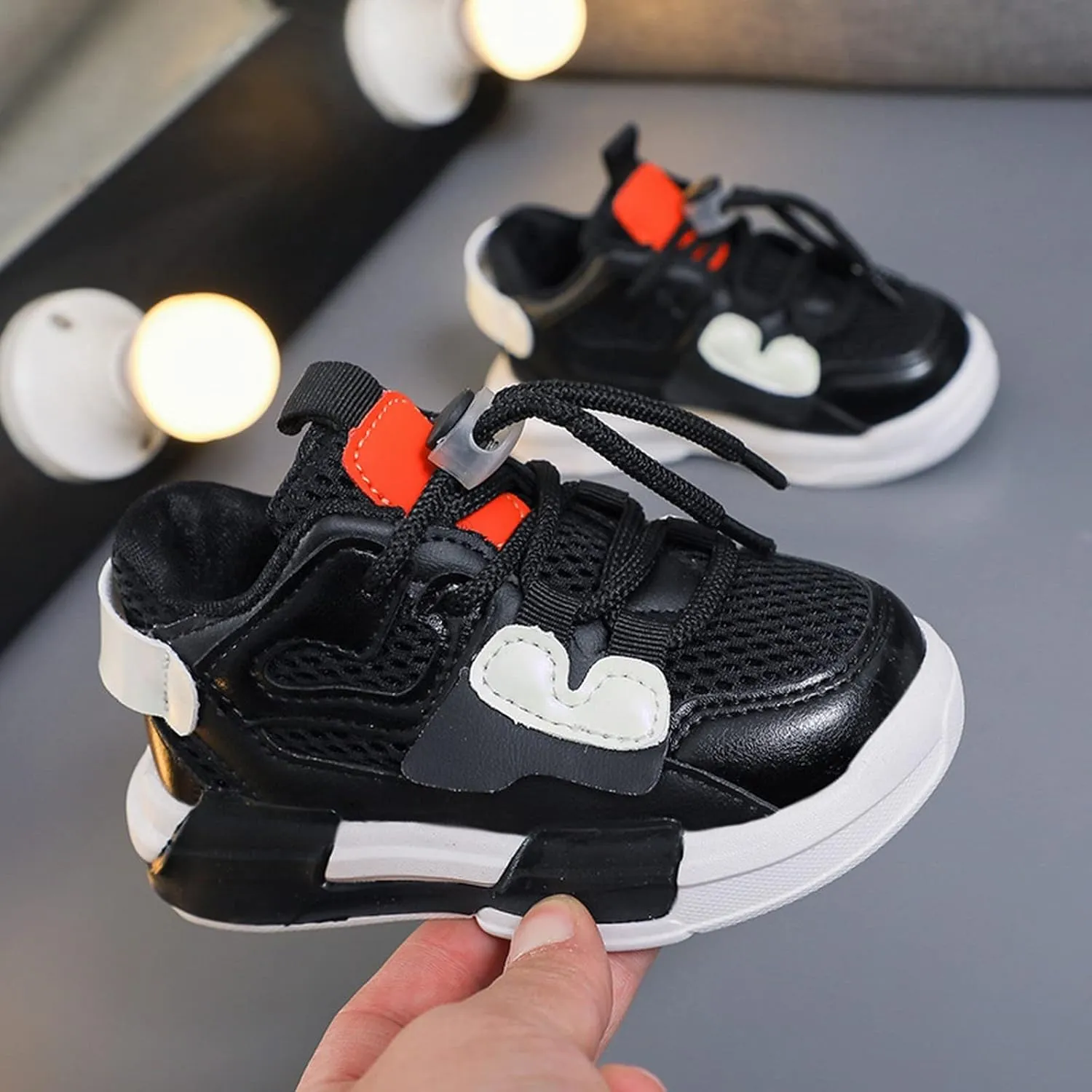 Toddler Boys Girls Lightweight Athletic Shoes Mesh Breathable Walking Sneakers Lace-up Soft Soles Sports Toddlers Babies