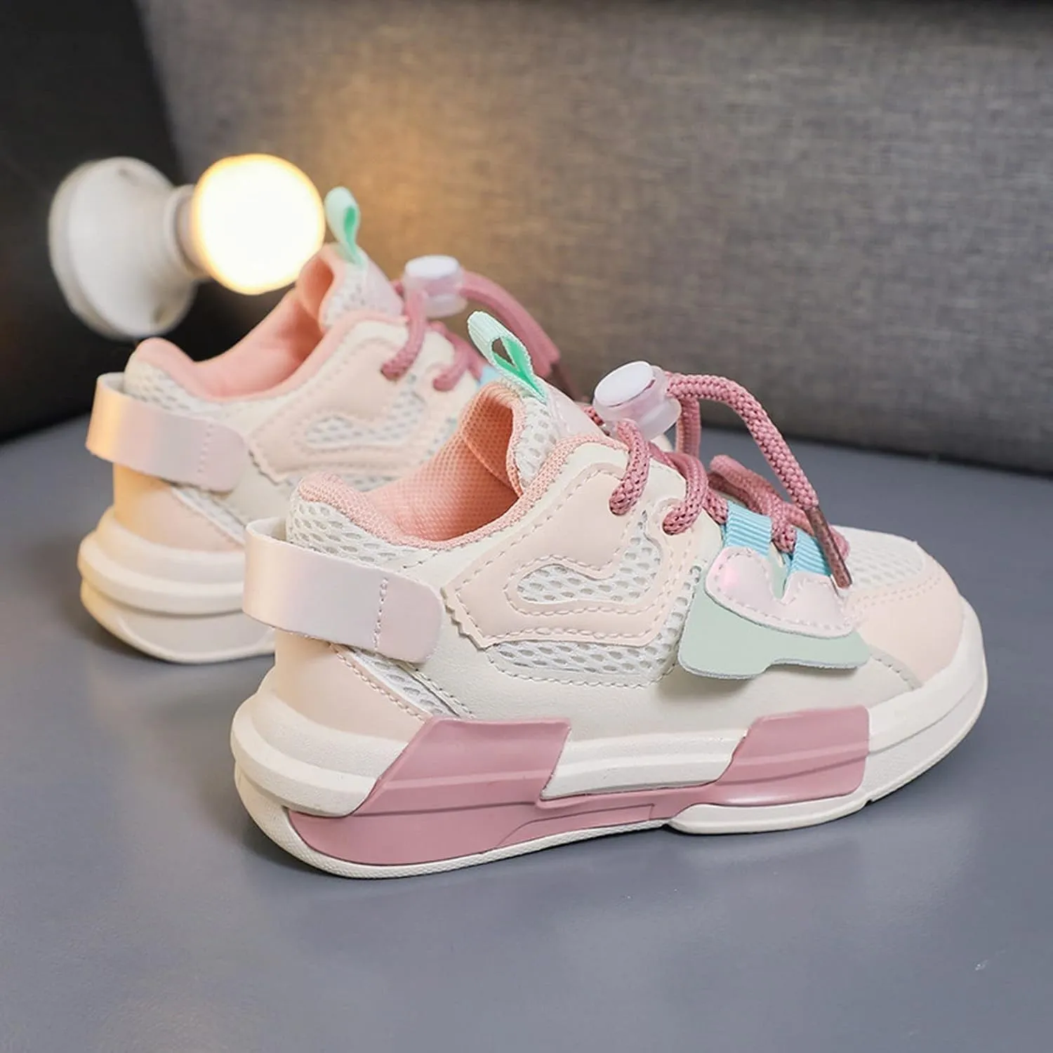 Toddler Boys Girls Lightweight Athletic Shoes Mesh Breathable Walking Sneakers Lace-up Soft Soles Sports Toddlers Babies