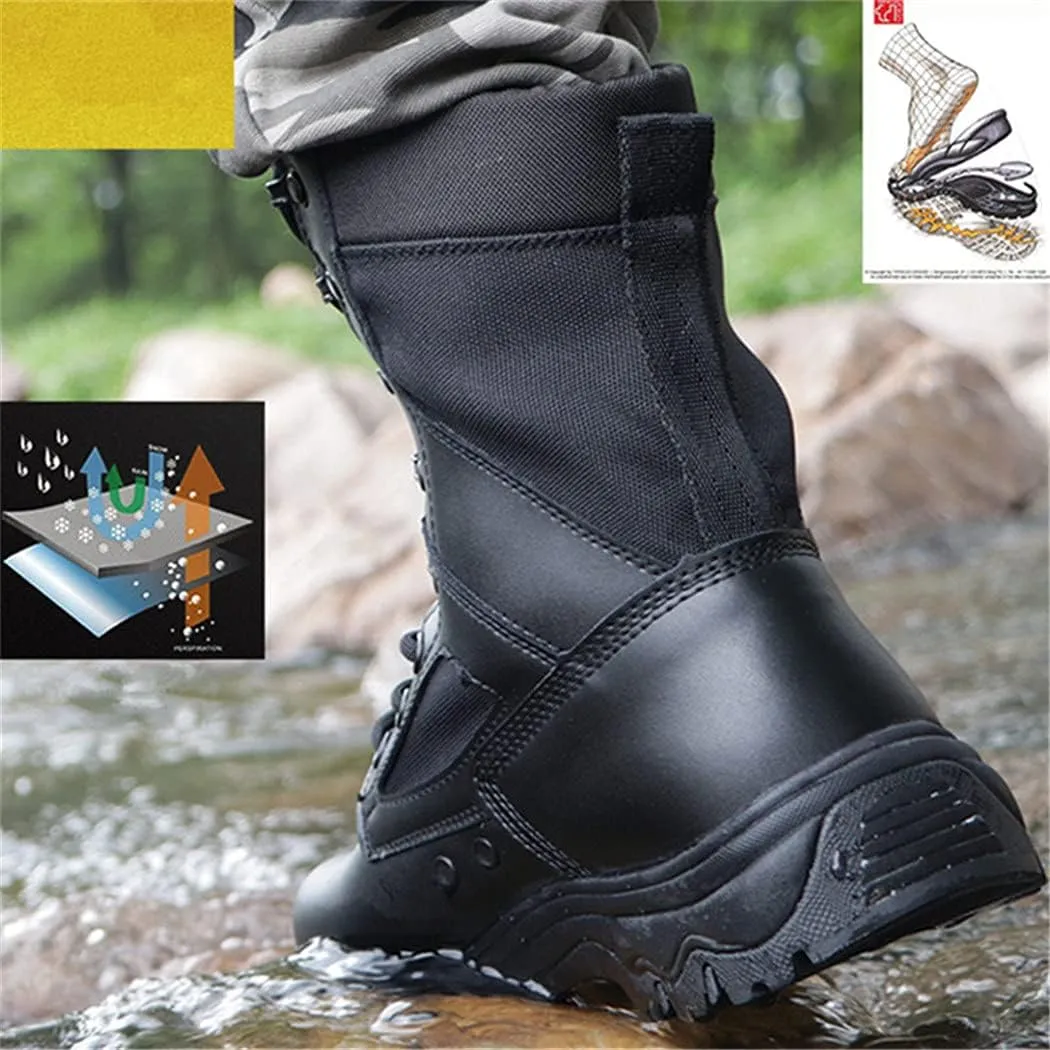 Ultralight Tactical Combat Boots, Mens Outdoor Military Training Shoes, Breathable Waterproof Hunting Climbing Boot