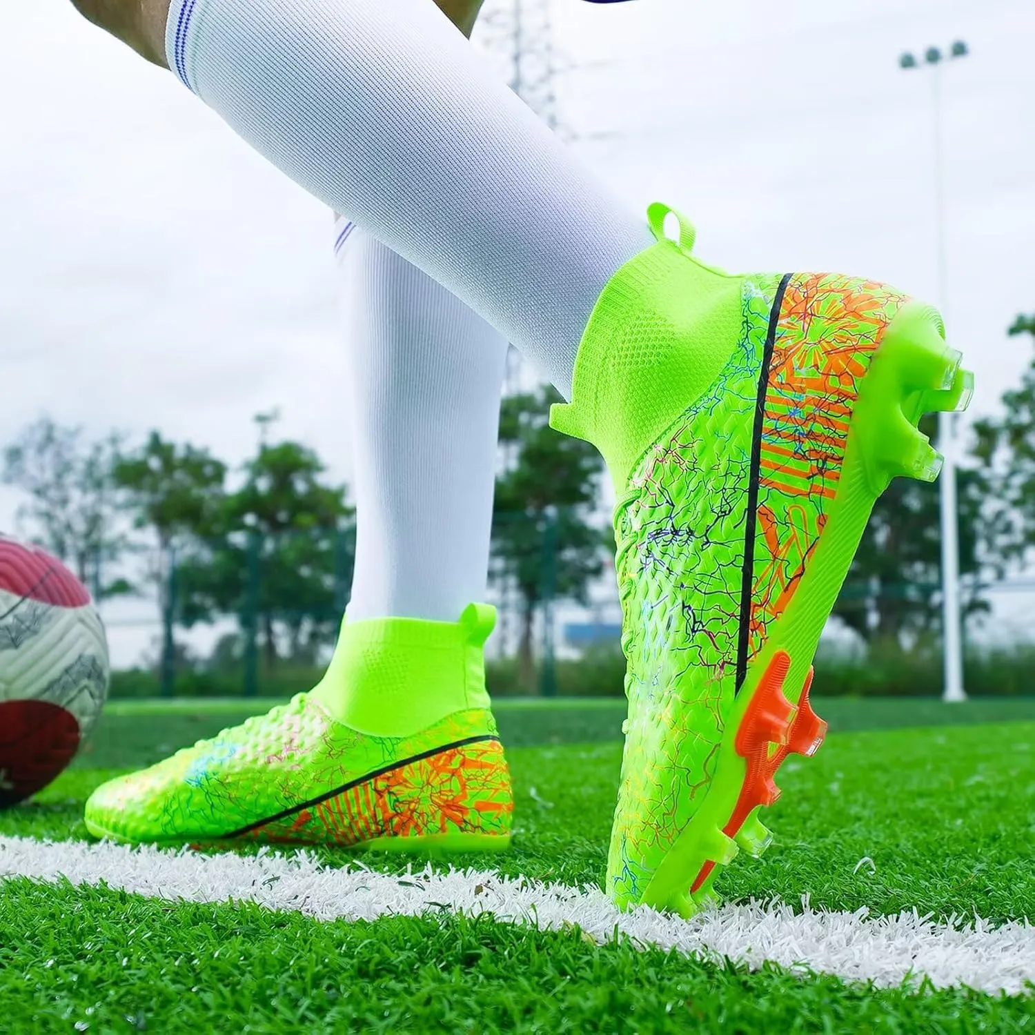 Unisex-Child Soccer Cleats Lightweight Training Football Shoes for Youth