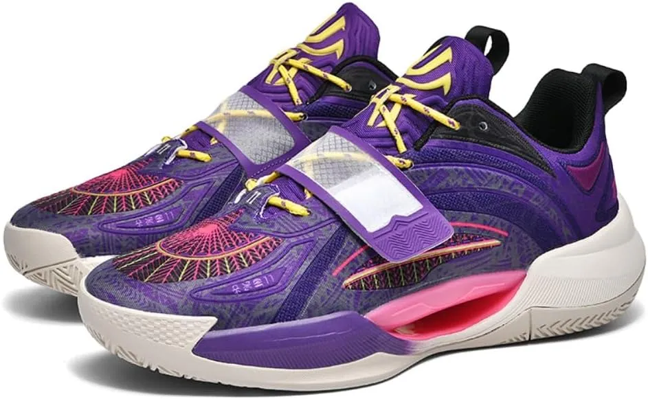 Unisex Night Light Basketball Shoes Outdoor Rubber Soled Running Shoes Breathable Mesh Lightweight Training Sports Shoes