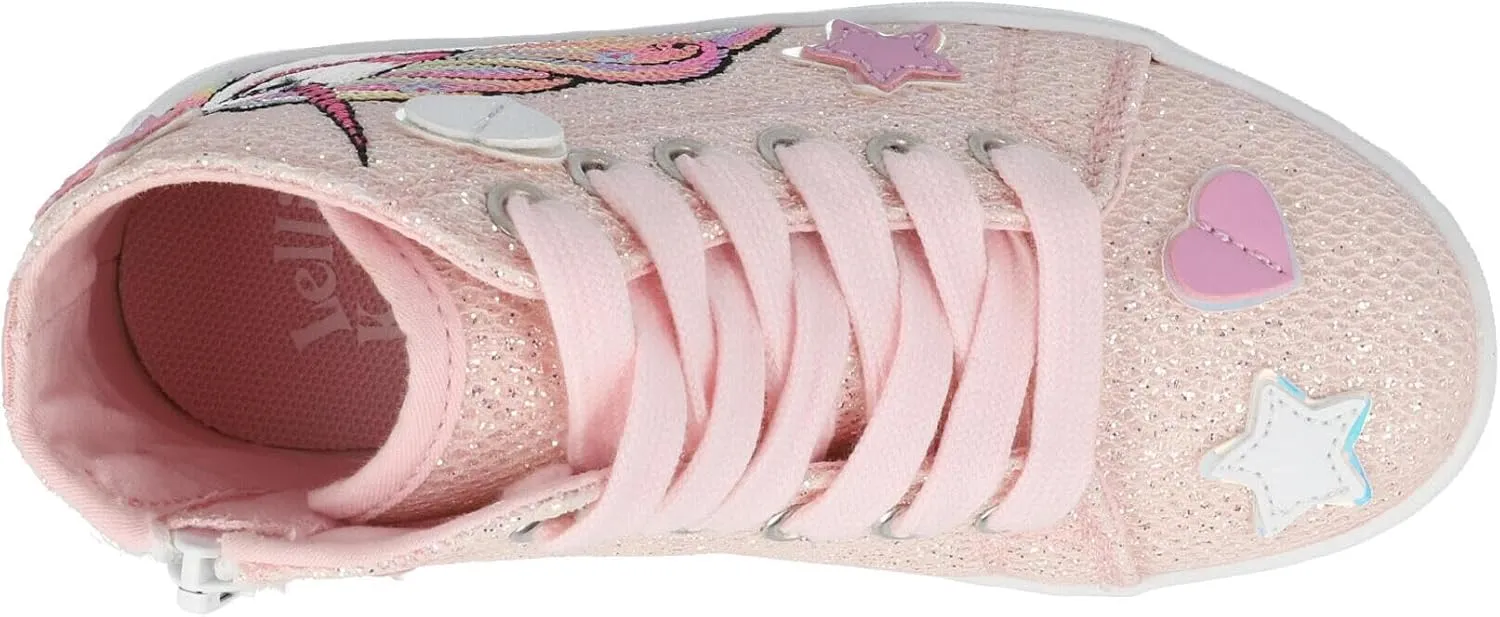 Victoria Sneakers Mesh Upper Pink Unicorn Design with Easy-Fit Zip for Girls