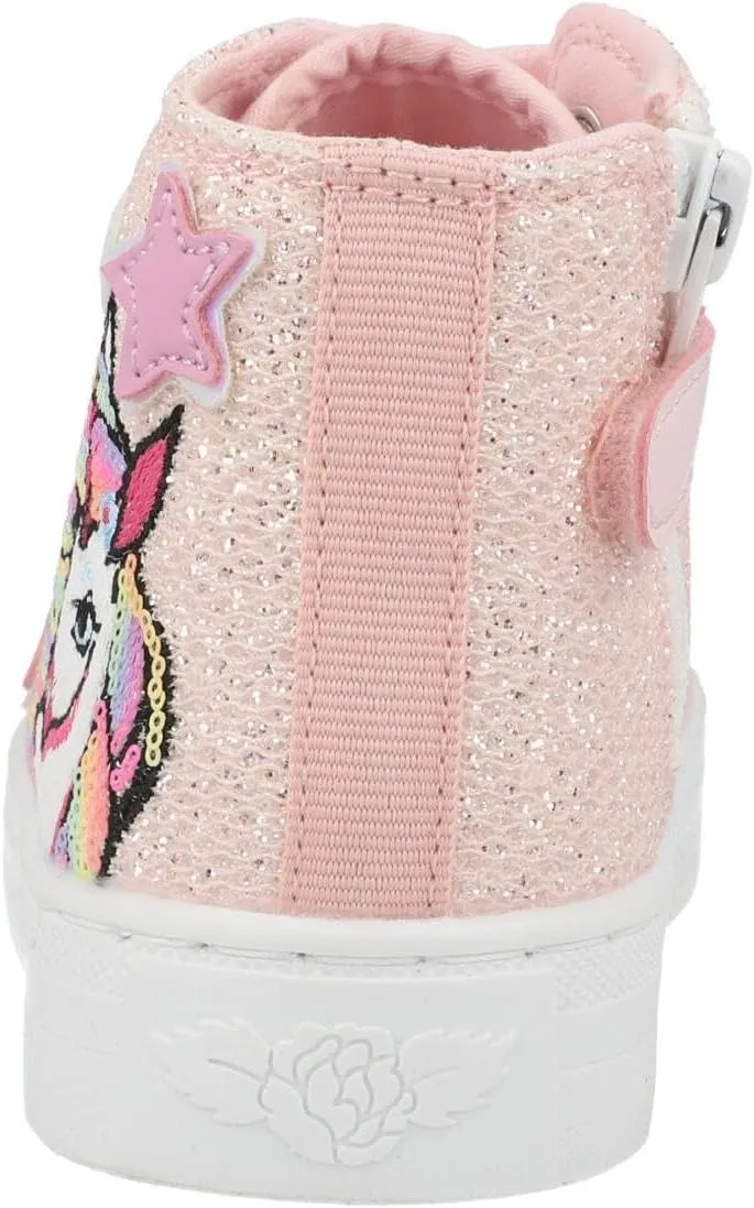 Victoria Sneakers Mesh Upper Pink Unicorn Design with Easy-Fit Zip for Girls
