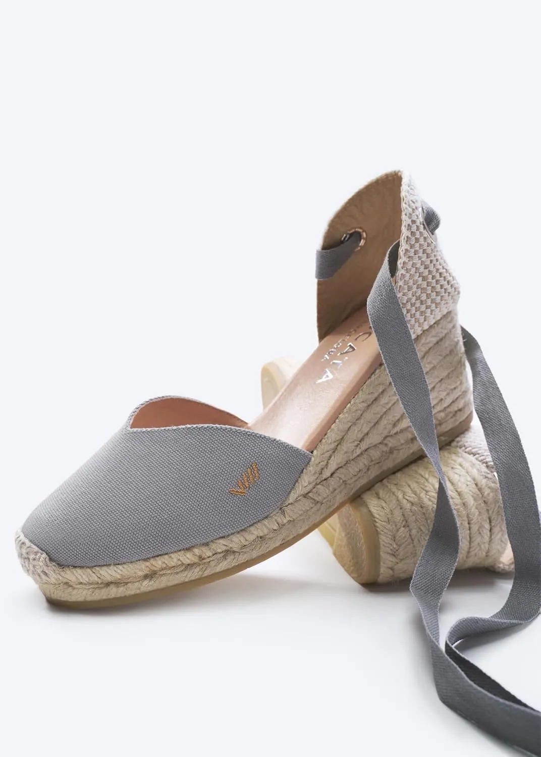 VISCATA Gava Canvas Wedge Handmade 2 ½” Heel Women's Sandals with Breathable Cotton Canvas V-cut Vamp and 100% Natural Jute Midsole for all Casual Occasions