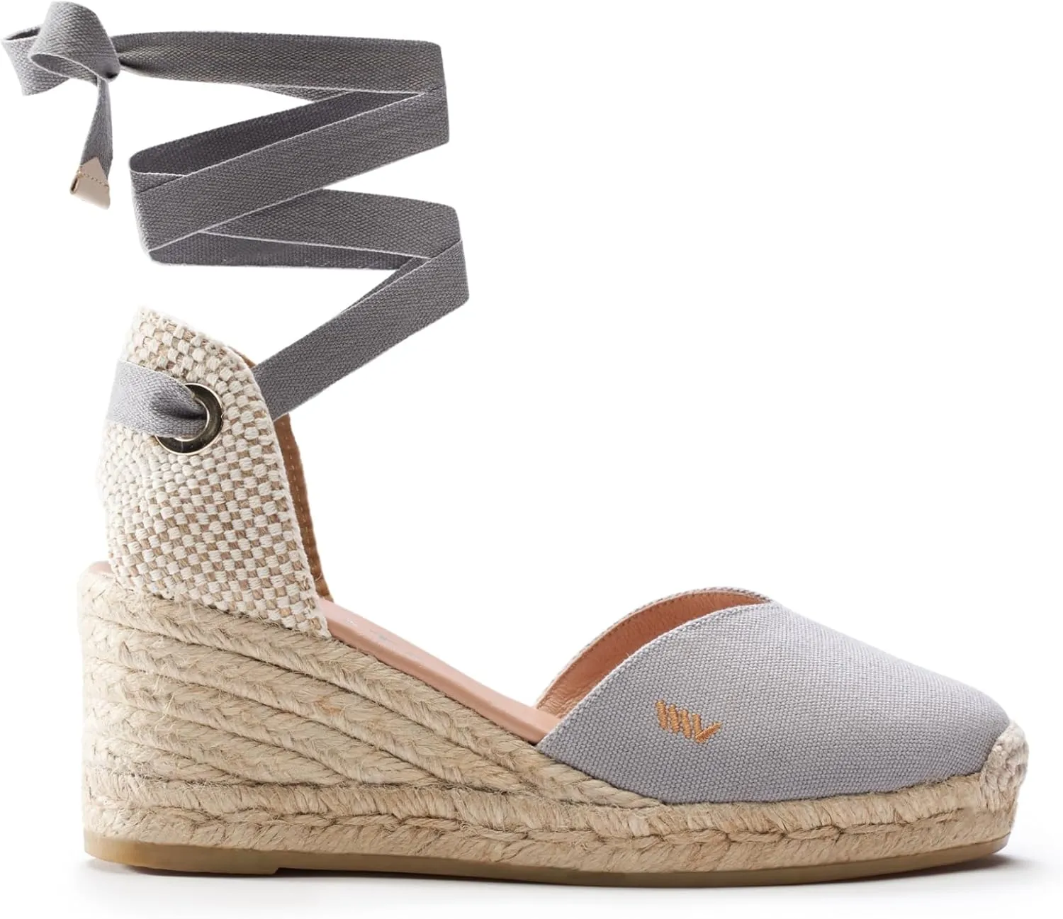 VISCATA Gava Canvas Wedge Handmade 2 ½” Heel Women's Sandals with Breathable Cotton Canvas V-cut Vamp and 100% Natural Jute Midsole for all Casual Occasions