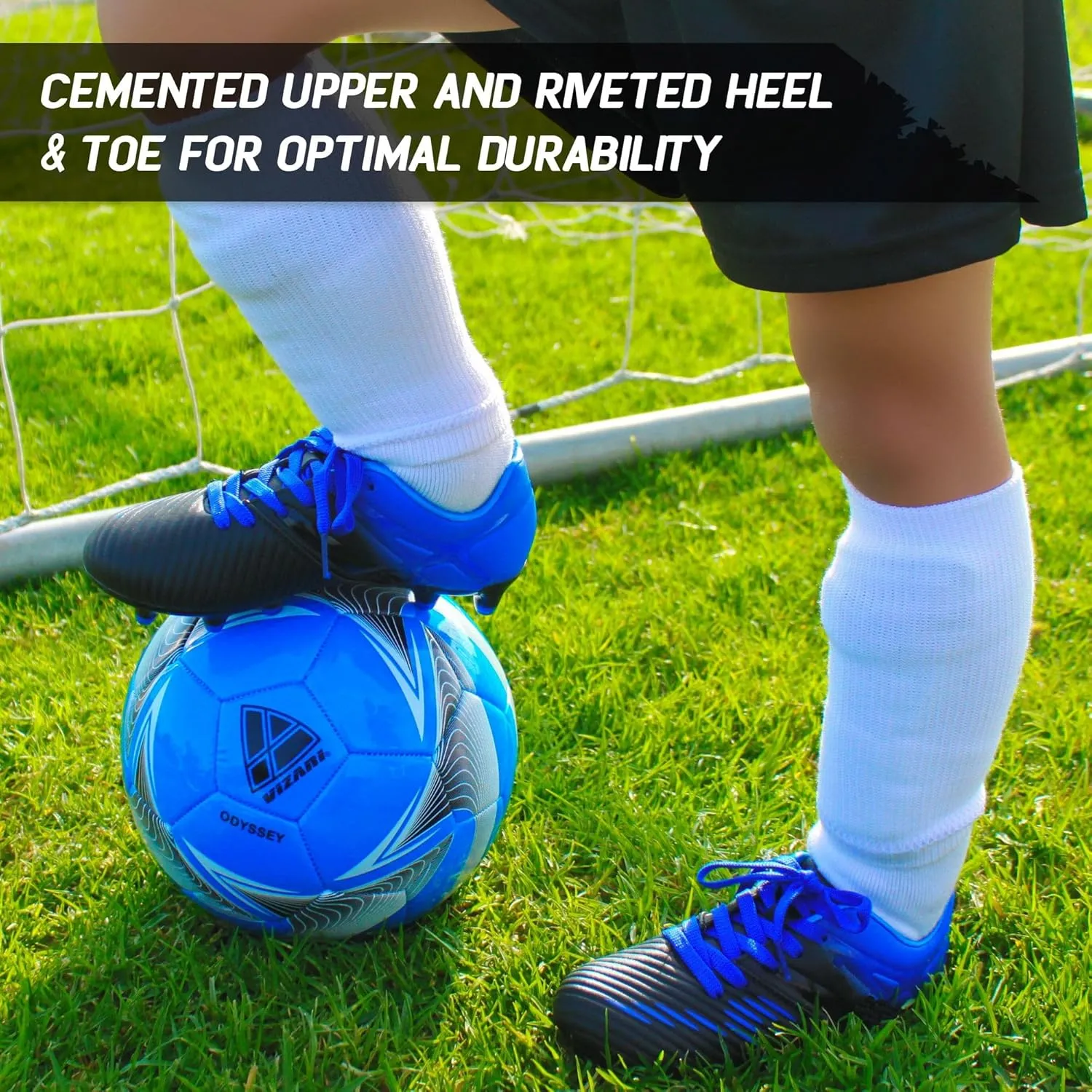Vizari Liga FG Soccer Cleats for Kids | 100% Synthetic Football Cleats for Comfortable Wear | Water Resistant Two Tone Soccer Shoes with Anti-Stretch Lining for Flexible Indoor and Outdoor Play