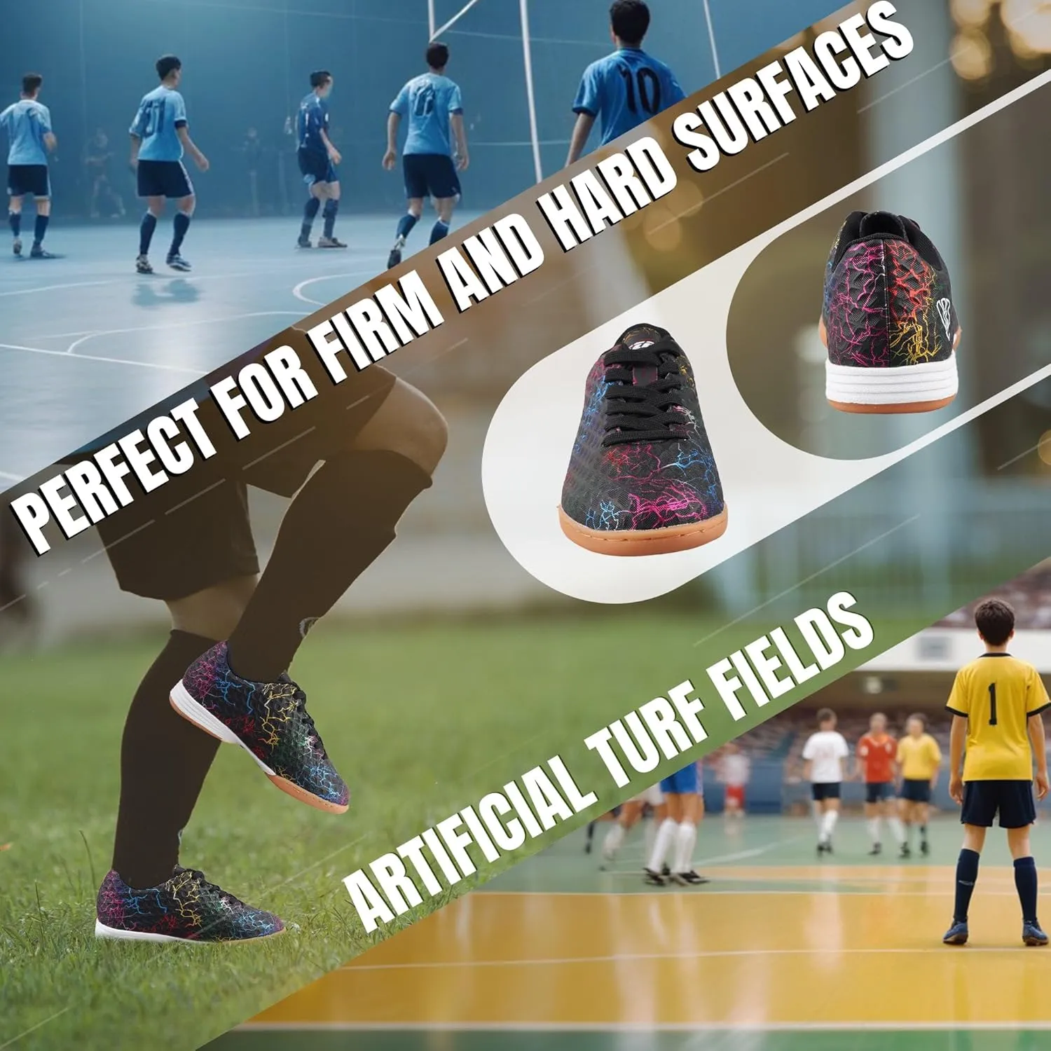 Vizari Zodiac Kids Indoor Soccer Shoes | Synthetic & Machine Washable Kids Soccer Cleats | Durable Football Shoes with Non-Marking Rubber Outsole for Maximum Traction for Boys and Girls