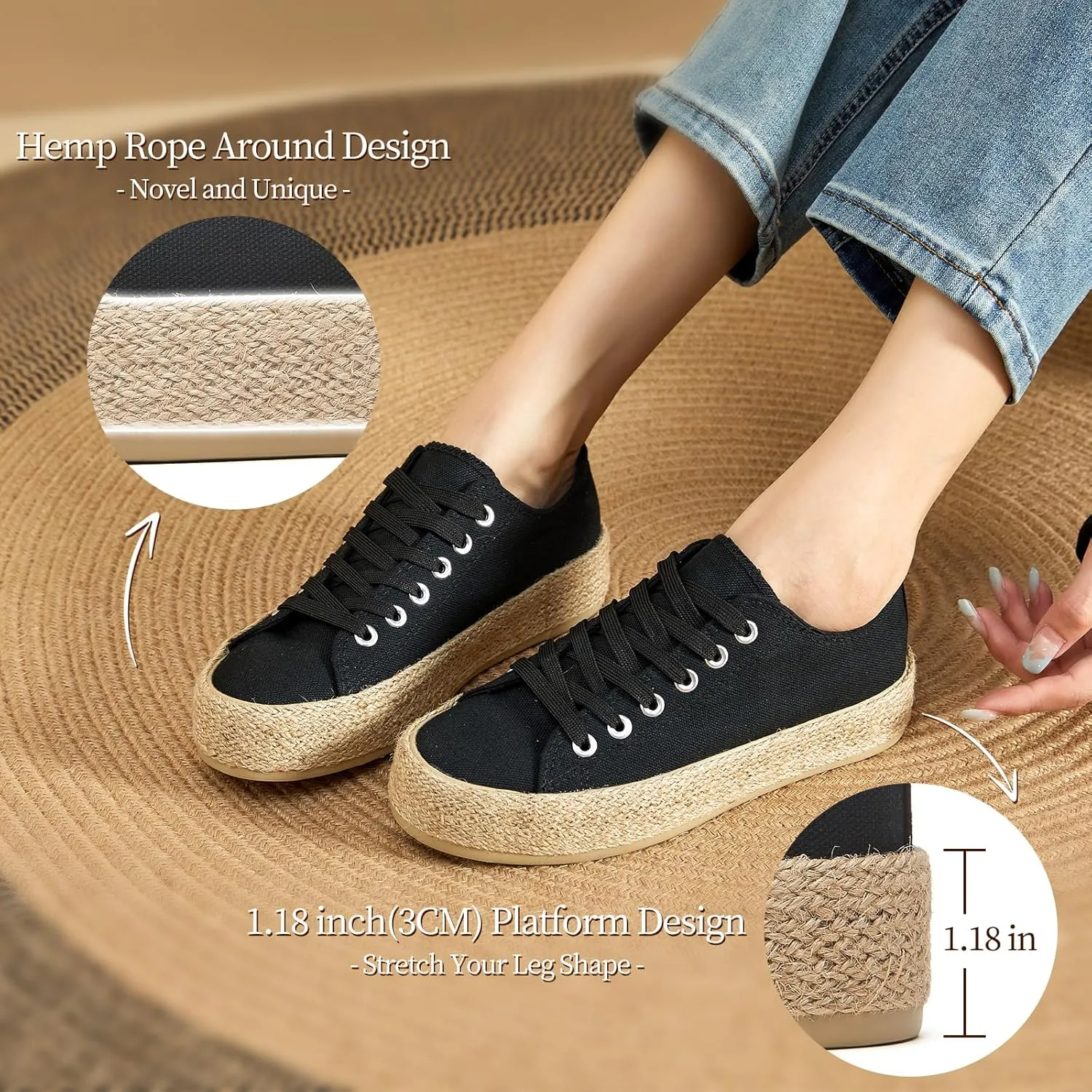 Waluzs Canvas Shoes for Women White Platform Sneakers Low Top Lace Up Tennis Shoes Comfortable Casual Walking Shoes