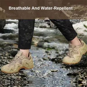 Waterproof Hiking Work Boots,Men's Tactical Boots,Lightweight Military Boots,Breathable Desert Boots,Low Cut Training Shoes,for Outdoor Hiking, Rock Climbing, Hunting Etc