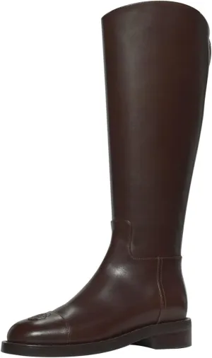 Western Style Long Boots, Fur Lined Stable Winter Women Waterproof Shoes, Neoprene Lined Outdoor Boots Suitable for All-Weather Use,35,Coffee Color