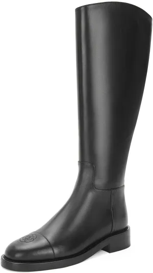 Western Style Long Boots, Fur Lined Stable Winter Women Waterproof Shoes, Neoprene Lined Outdoor Boots Suitable for All-Weather Use,36,Black