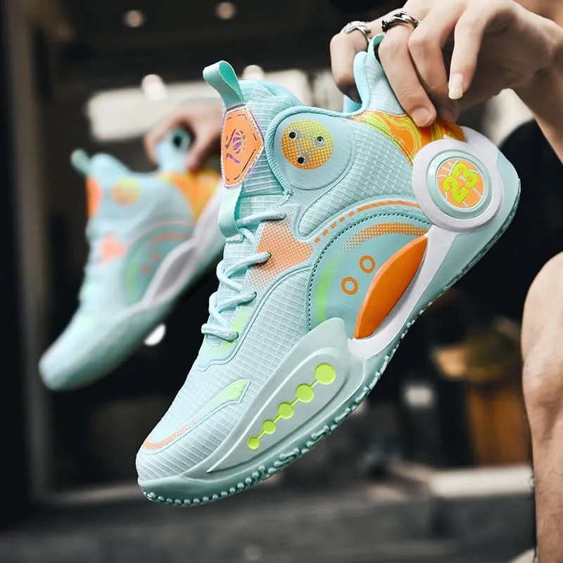 Women Men Basketball Shoes Breathable Non Slip Sneakers Unisex High Top Ultra-Light Fashion Outdoor Sports Shoes