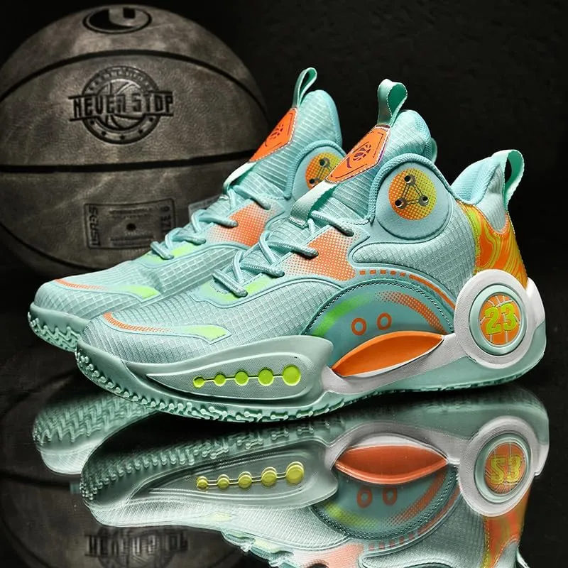 Women Men Basketball Shoes Breathable Non Slip Sneakers Unisex High Top Ultra-Light Fashion Outdoor Sports Shoes
