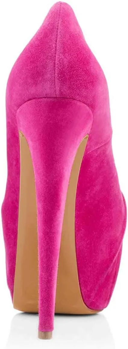 Women Peep Toe Platform Extreme Stiletto High Heels Pleated Suede Cocktail Party Dress Pumps Size 4-15 US