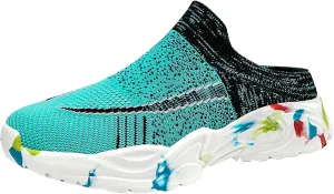 Women's Backless Walking Sneakers Summer Slip-on Mens Dress Shoes Wide Casual Black Shoes Casual Sneakers Steel Toe Tennis Shoe Cross Trainer Shoe